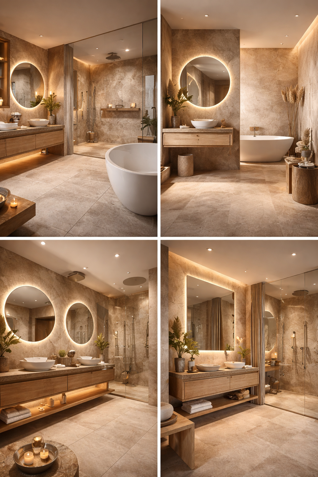 1. Spa-Inspired Bathrooms with Natural Materials