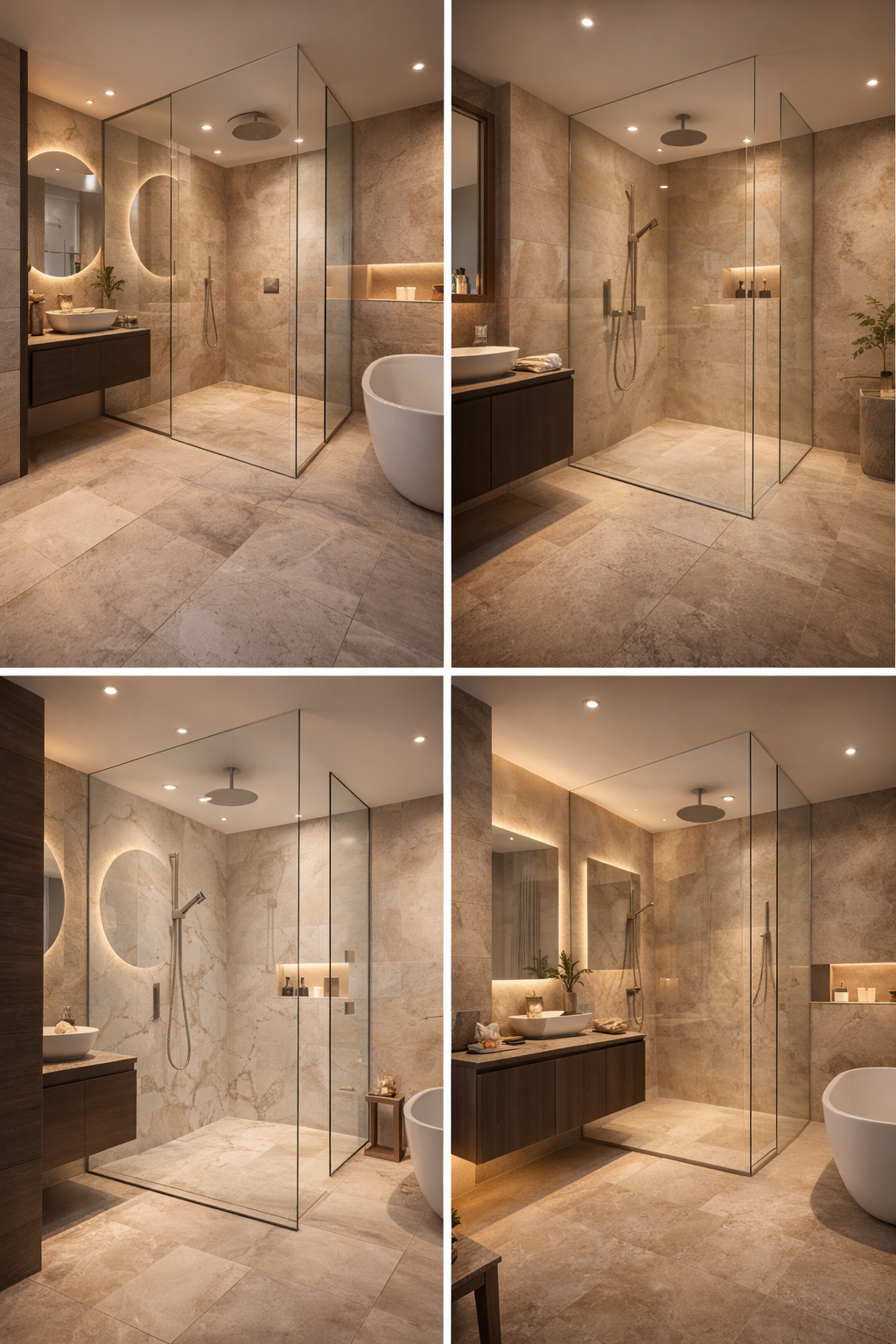 5. Walk-In Showers with Frameless Glass